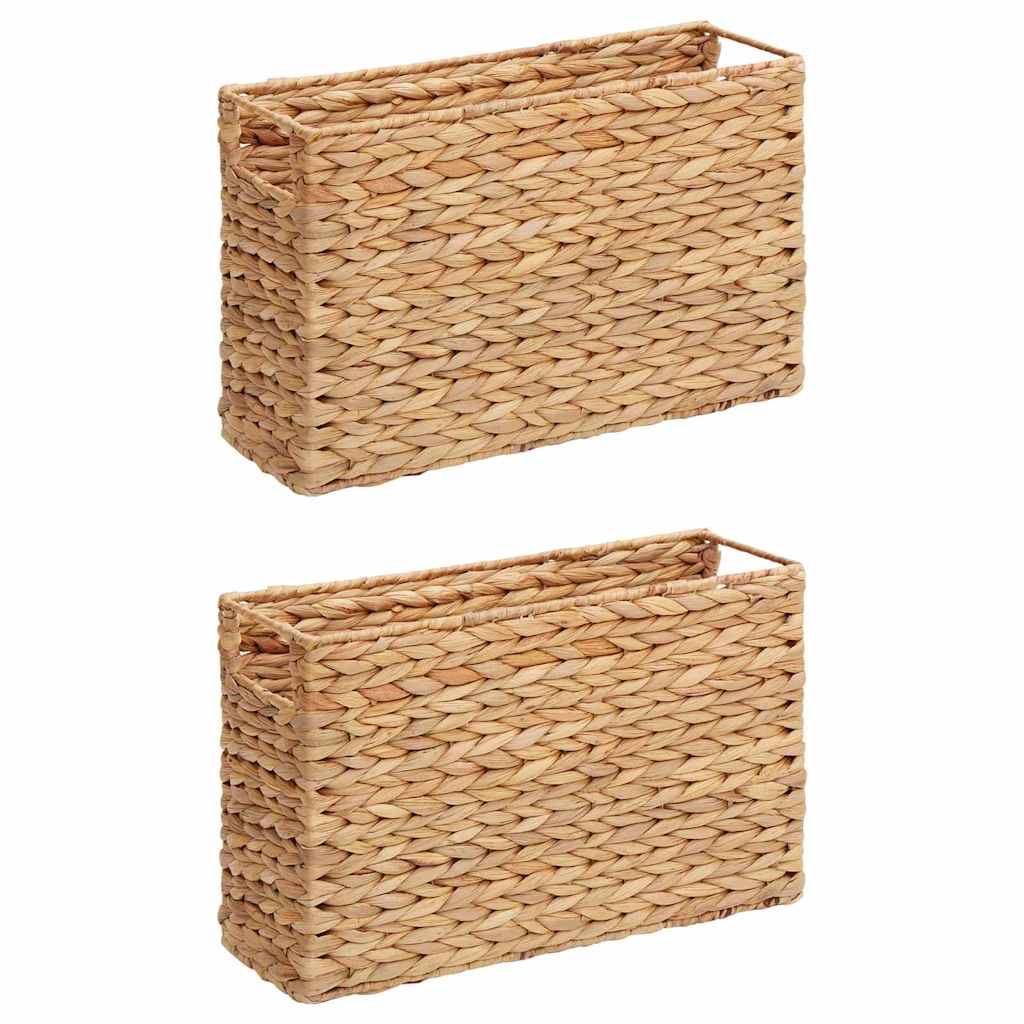 vidaXL Zeitschriftenkörbe 2 pcs Natur 39 x 14 x 25 cm Wasserhyazinthe