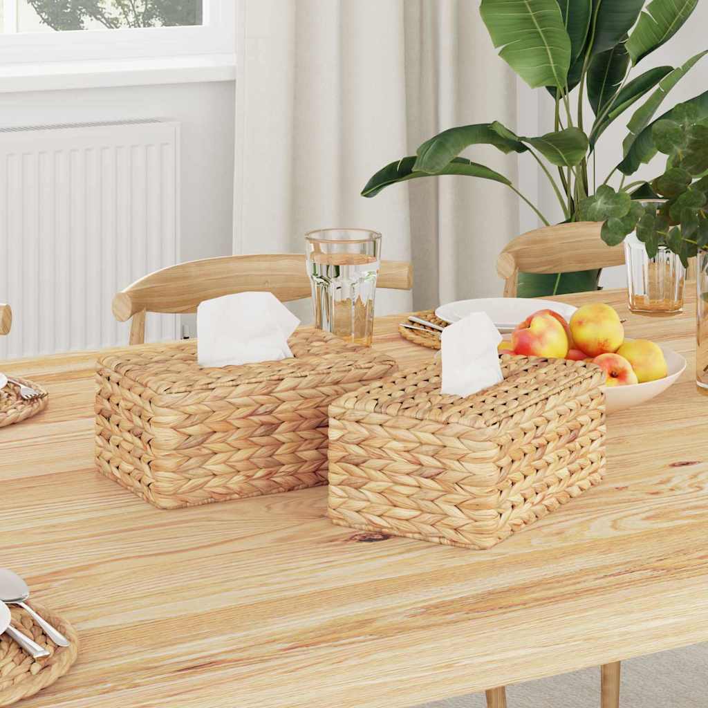 vidaXL Taschentuchboxdeckel 2 pcs Wasserhyazinthe 27,5 x 16,5 x 14 cm