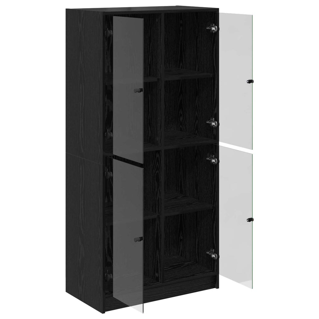 vidaXL Highboard Schwarz Eichen-Optik 68 x 37 x 142 cm Holzwerkstoff