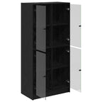 vidaXL Highboard Schwarz Eichen-Optik 68 x 37 x 142 cm Holzwerkstoff