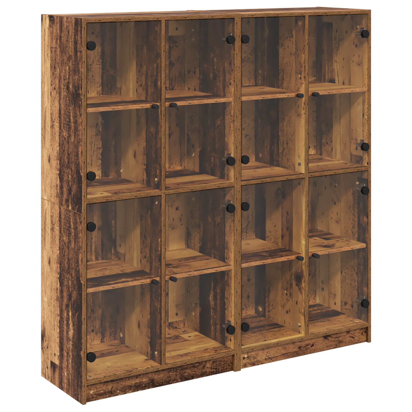 vidaXL Highboard 2 pcs Altholz 68 x 37 x 142 cm Holzwerkstoff