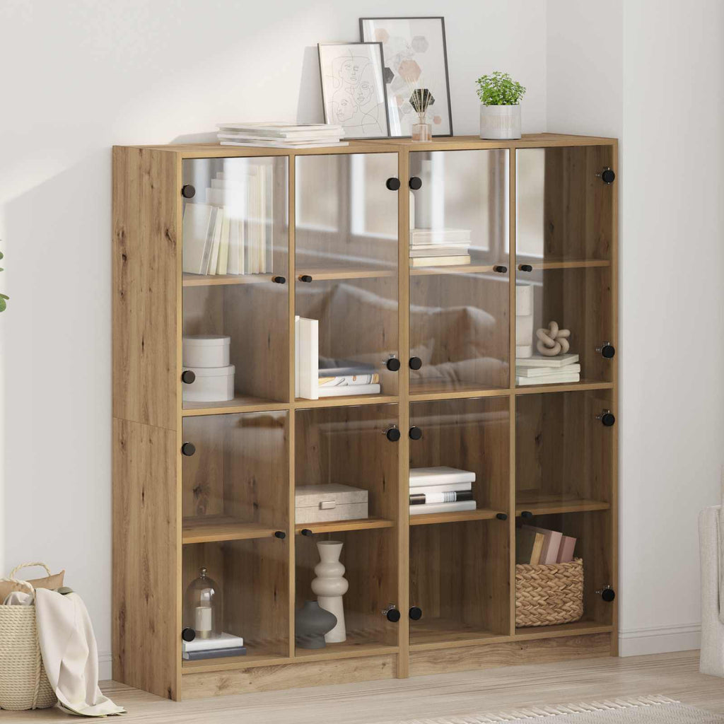 vidaXL Highboard 2 pcs Artisan-Eiche 68 x 37 x 142 cm Holzwerkstoff