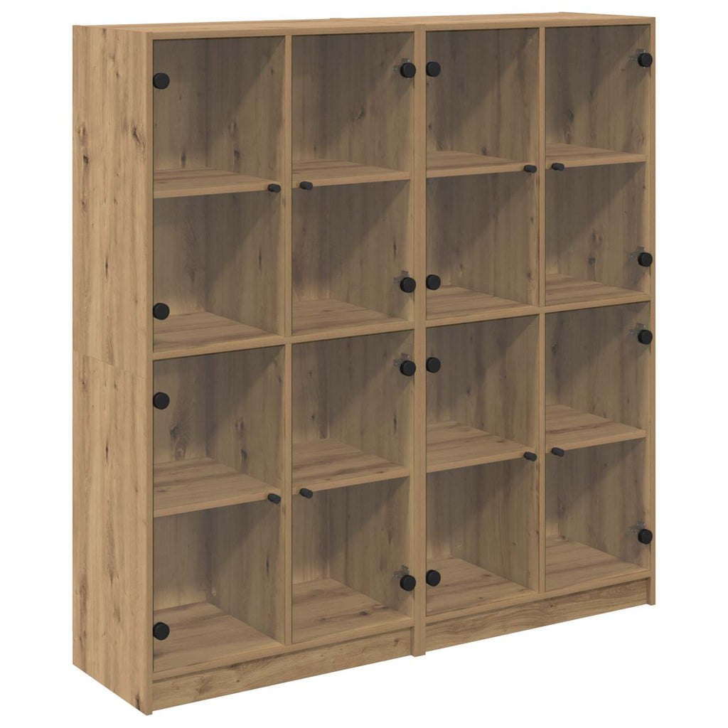 vidaXL Highboard 2 pcs Artisan-Eiche 68 x 37 x 142 cm Holzwerkstoff
