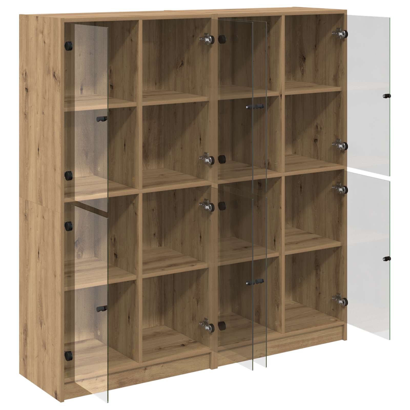 vidaXL Highboard 2 pcs Artisan-Eiche 68 x 37 x 142 cm Holzwerkstoff