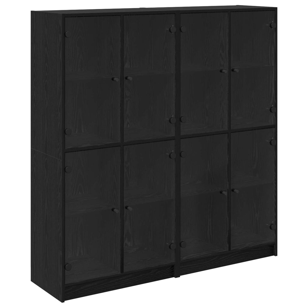 vidaXL Highboard 2 pcs Schwarz Eichen-Optik 68 x 37 x 142 cm