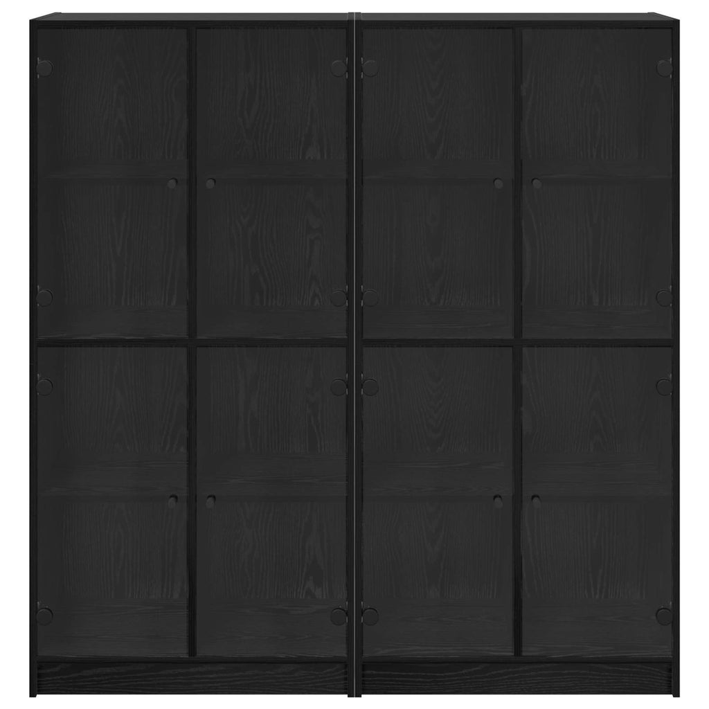 vidaXL Highboard 2 pcs Schwarz Eichen-Optik 68 x 37 x 142 cm