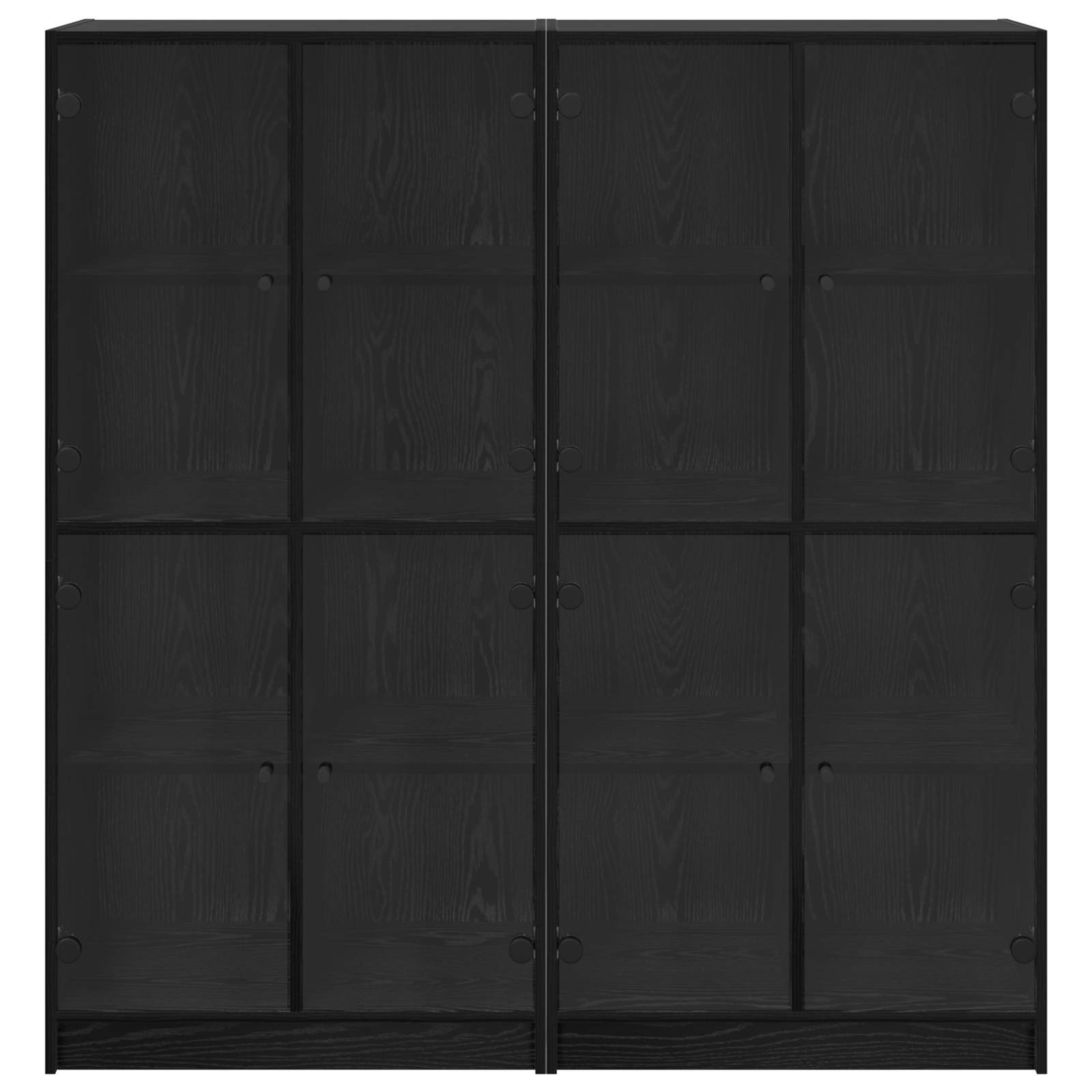 vidaXL Highboard 2 pcs Schwarz Eichen-Optik 68 x 37 x 142 cm