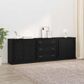 vidaXL Sideboards 3 pcs Schwarze Eiche 210 x 35,5 x 67,5 cm