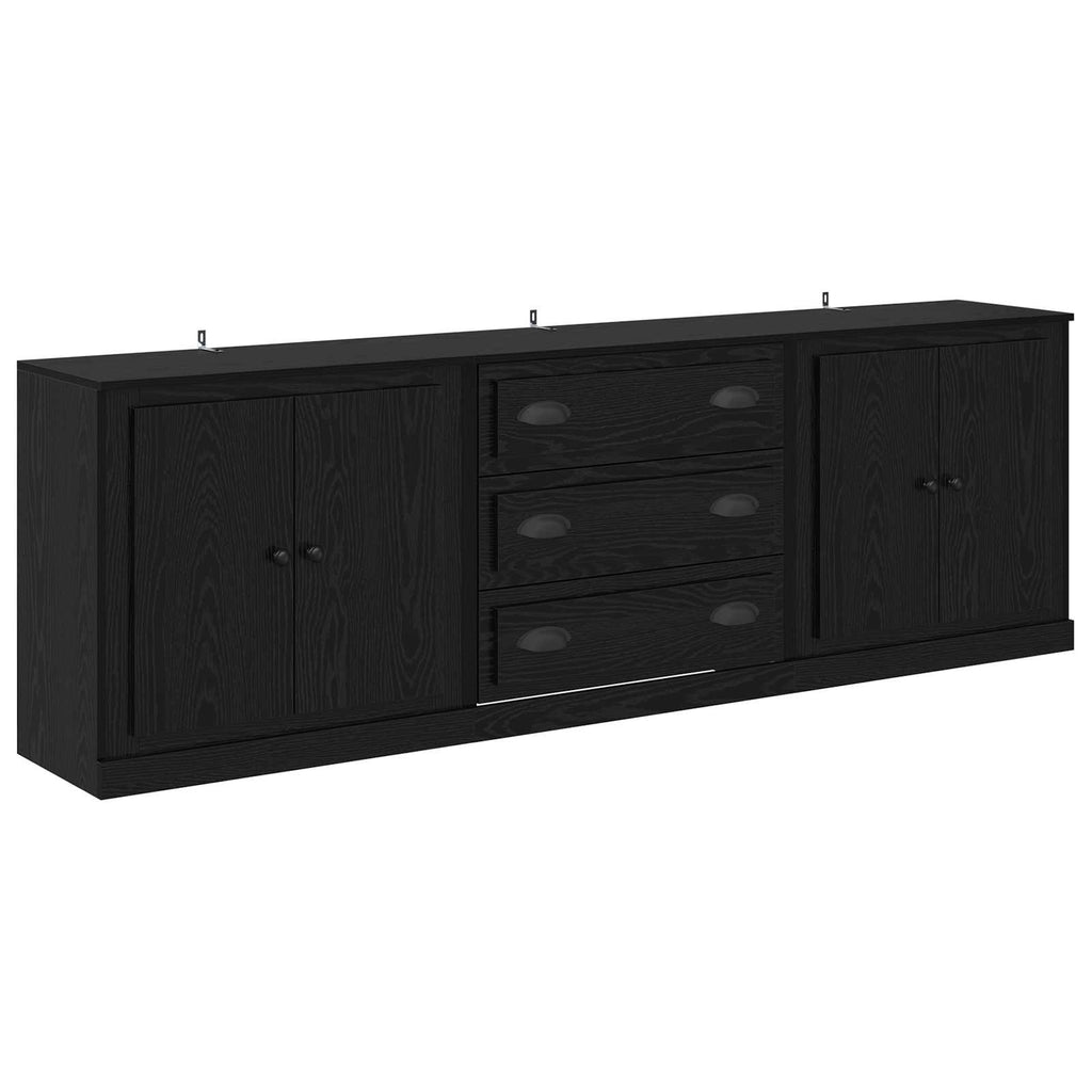 vidaXL Sideboards 3 pcs Schwarze Eiche 210 x 35,5 x 67,5 cm