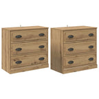 vidaXL Sideboards 2 pcs Artisan-Eiche 70 x 35,5 x 67,5 cm