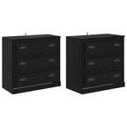 vidaXL Sideboards 2 pcs Schwarz Eichen-Optik 70 x 35,5 x 67,5 cm