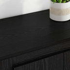 vidaXL Highboard 3 pcs Schwarz Eichen-Optik Holzwerkstoff