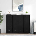 vidaXL Highboard 3 pcs Schwarz Eichen-Optik Holzwerkstoff