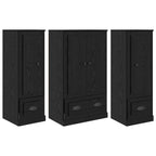 vidaXL Highboard 3 pcs Schwarz Eichen-Optik Holzwerkstoff