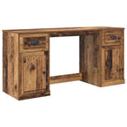vidaXL Schreibtisch mit Schrank mit Tür Altholz 154,5 x 50 x 75 cm