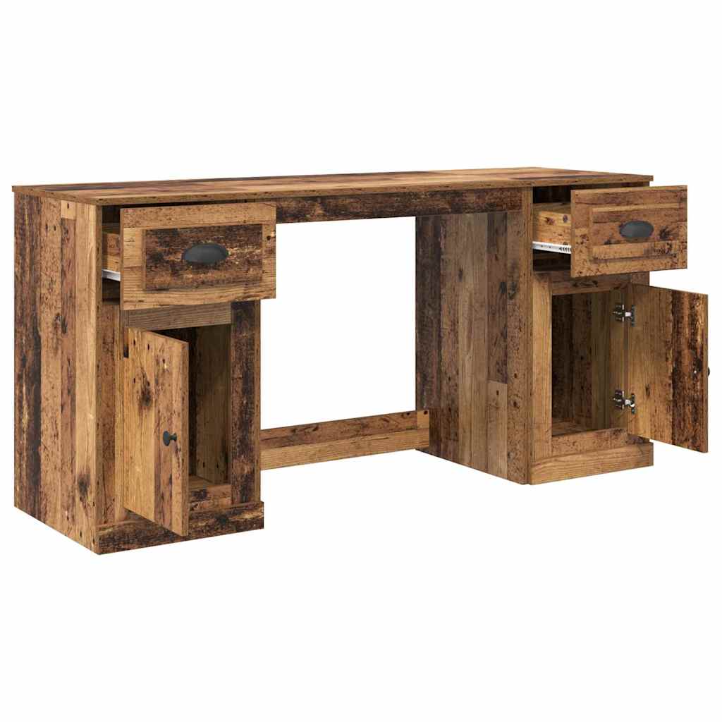 vidaXL Schreibtisch mit Schrank mit Tür Altholz 154,5 x 50 x 75 cm