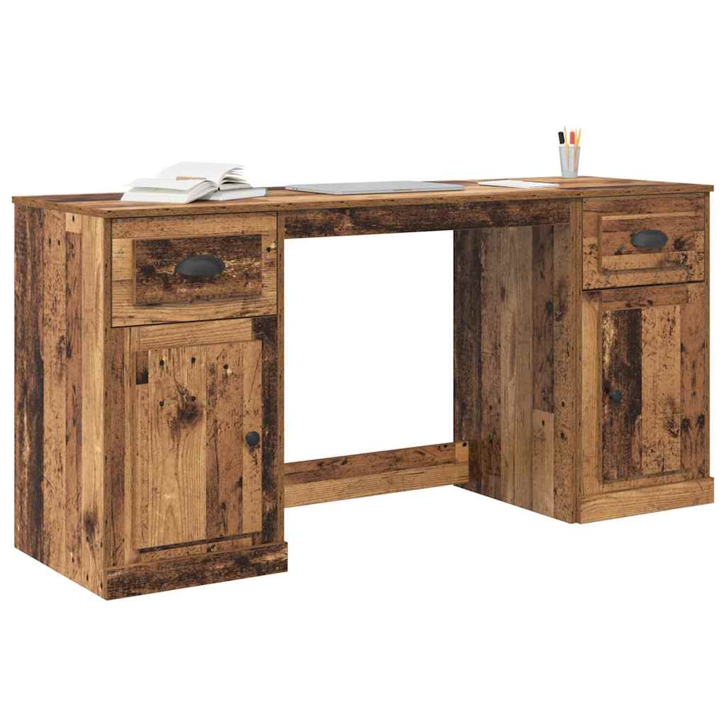 vidaXL Schreibtisch mit Schrank mit Tür Altholz 154,5 x 50 x 75 cm