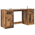 vidaXL Schreibtisch mit Schrank mit Tür Altholz 154,5 x 50 x 75 cm
