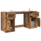 vidaXL Schreibtisch mit Schrank mit Tür Altholz 154,5 x 50 x 75 cm