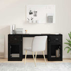 vidaXL Schreibtisch mit Schrank mit Schubladen Schwarz Eichen-Optik