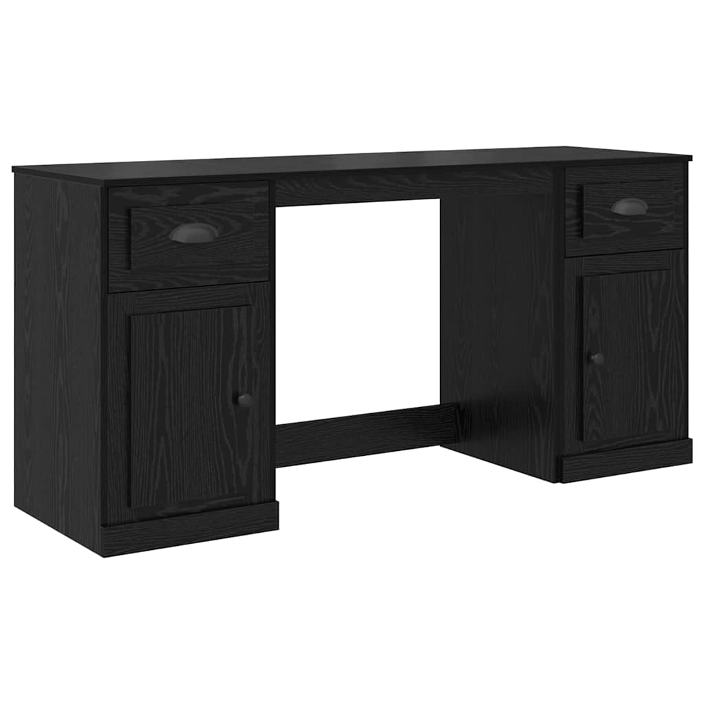 vidaXL Schreibtisch mit Schrank mit Schubladen Schwarz Eichen-Optik
