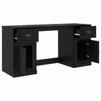 vidaXL Schreibtisch mit Schrank mit Schubladen Schwarz Eichen-Optik