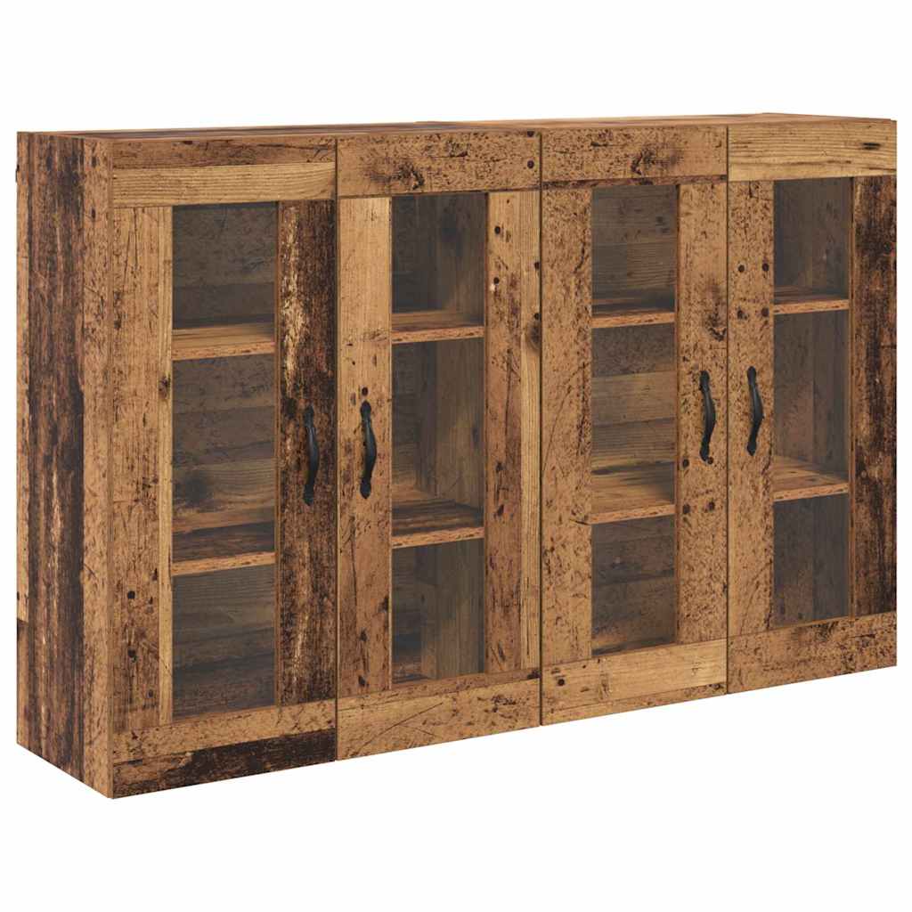 vidaXL Wandschränke 2 pcs Altholz 69,5 x 34 x 90 cm Holzwerkstoff