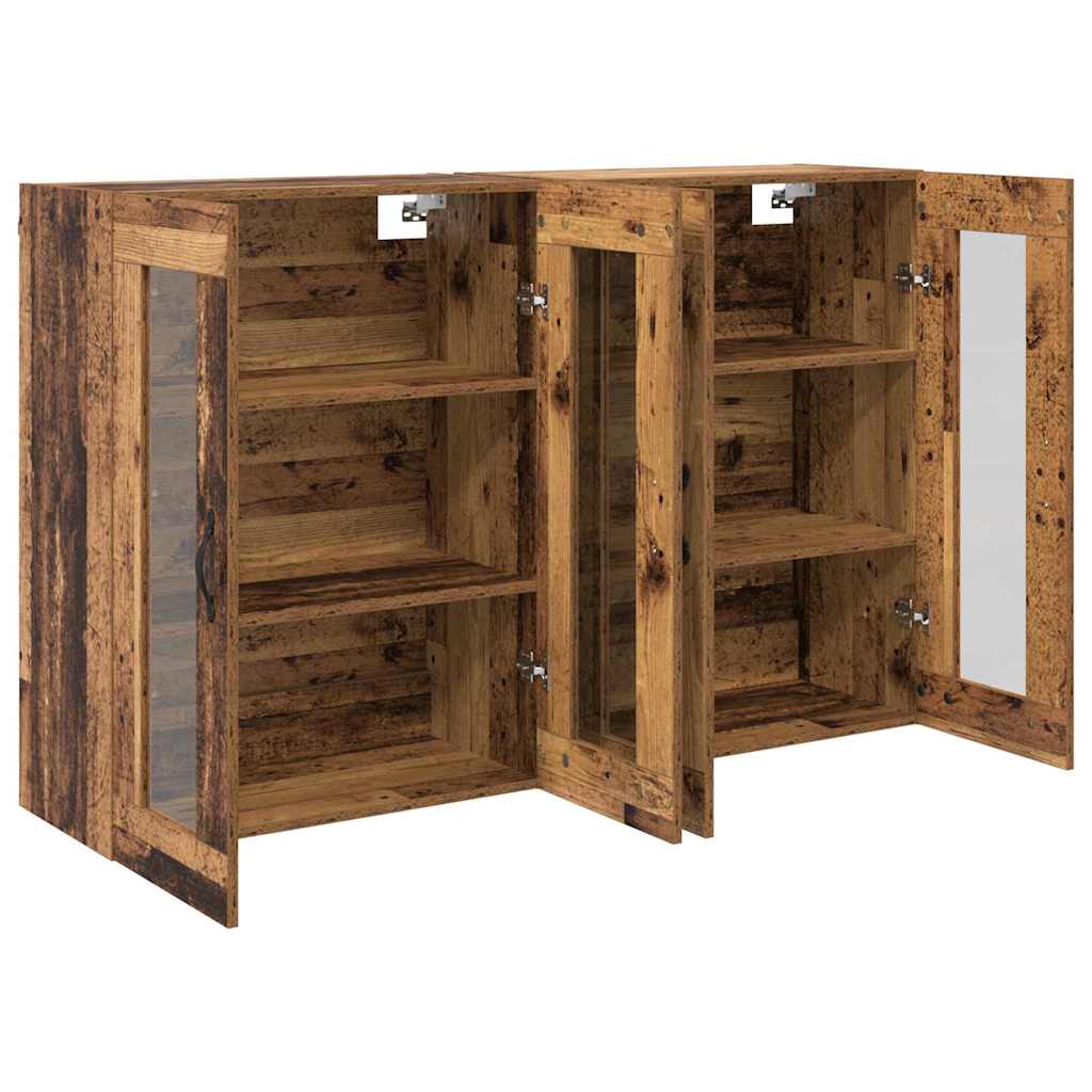 vidaXL Wandschränke 2 pcs Altholz 69,5 x 34 x 90 cm Holzwerkstoff