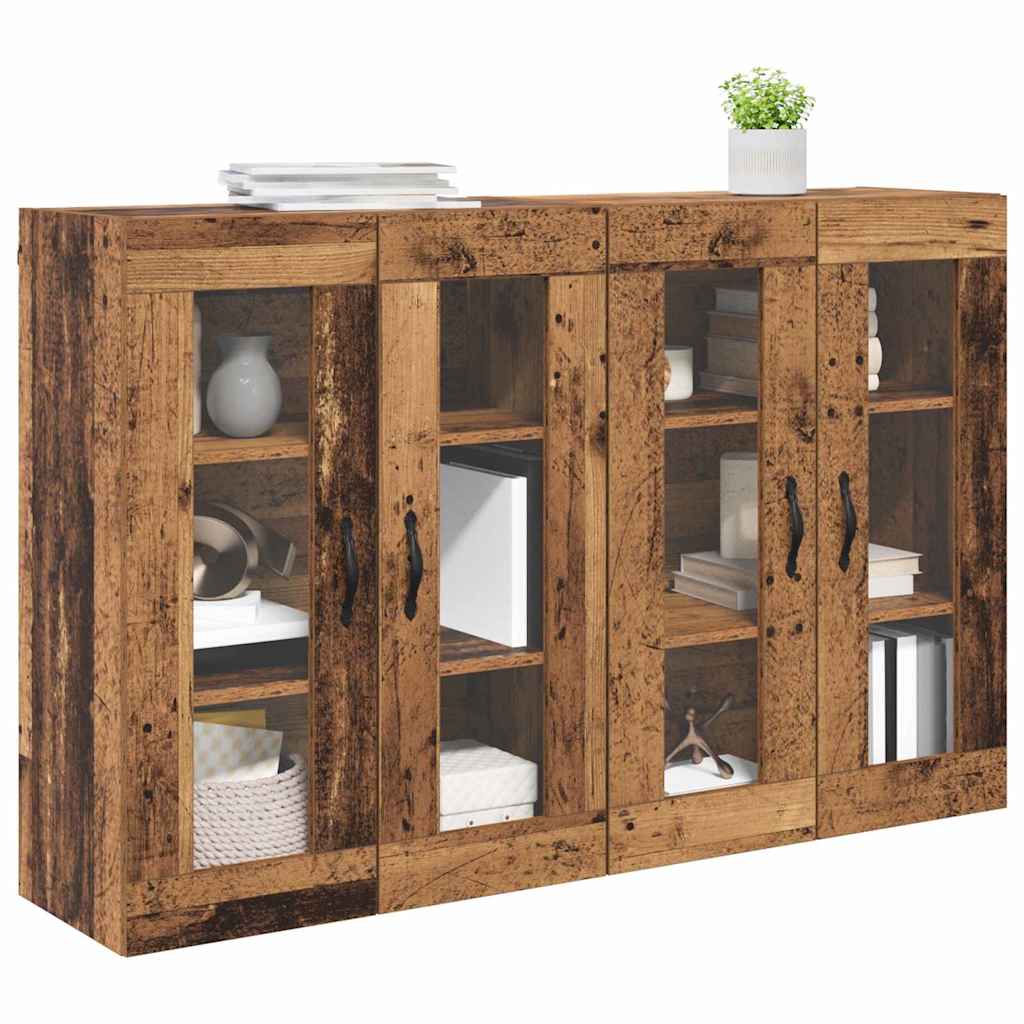 vidaXL Wandschränke 2 pcs Altholz 69,5 x 34 x 90 cm Holzwerkstoff