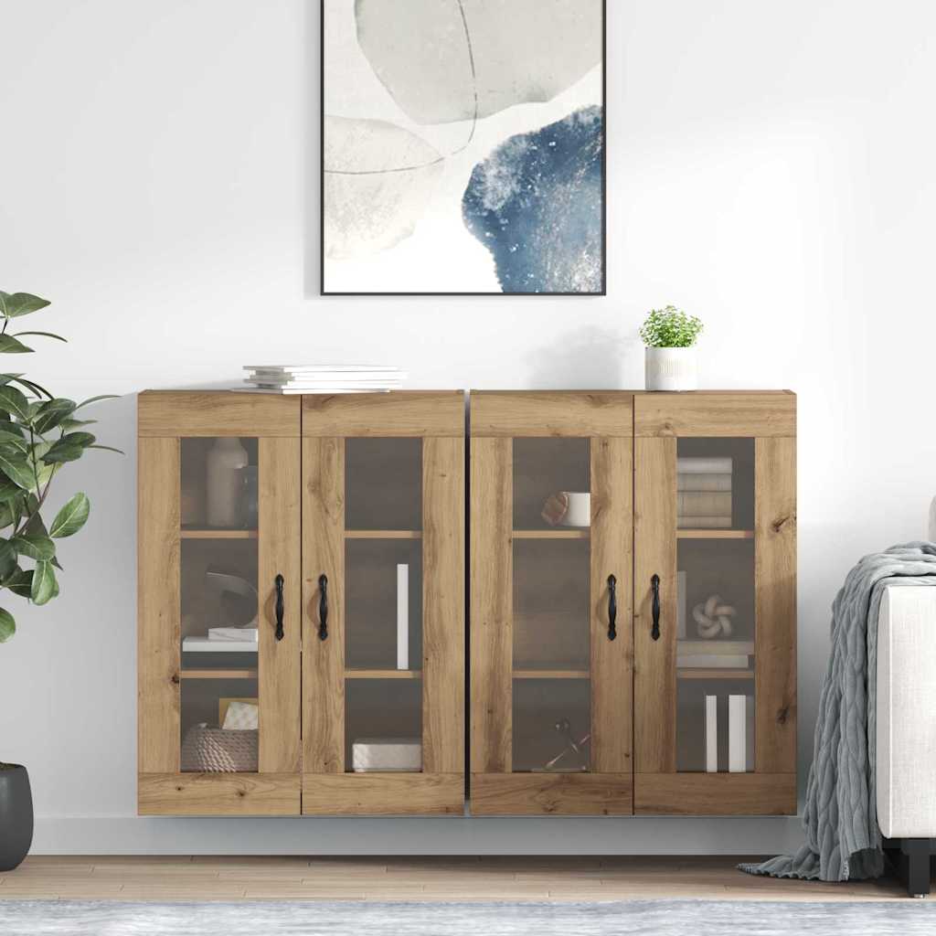 vidaXL Wandschränke 2 pcs Artisan-Eiche 69,5 x 34 x 90 cm