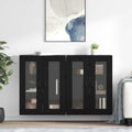 vidaXL Wandschränke 2 pcs Schwarz Eichen-Optik 69,5 x 34 x 90 cm