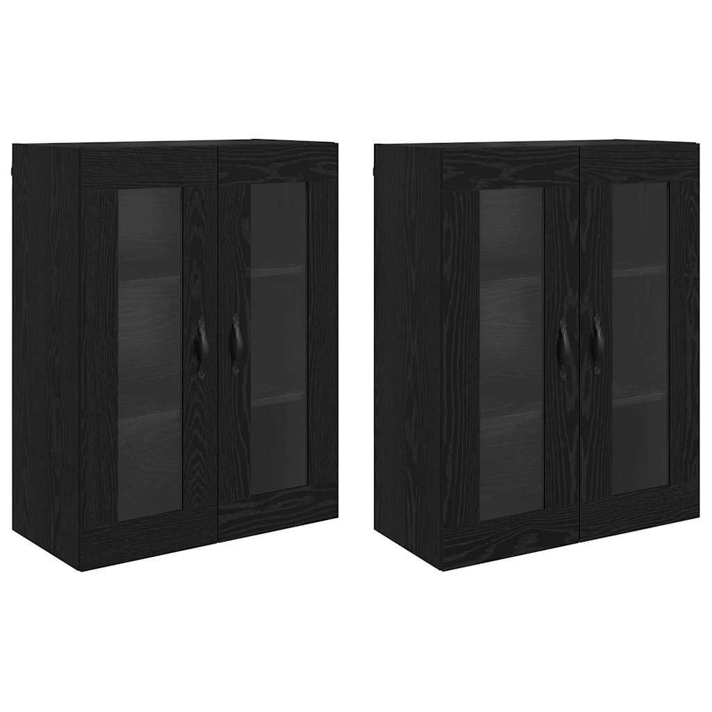vidaXL Wandschränke 2 pcs Schwarz Eichen-Optik 69,5 x 34 x 90 cm