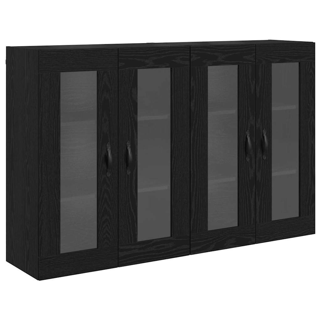 vidaXL Wandschränke 2 pcs Schwarz Eichen-Optik 69,5 x 34 x 90 cm