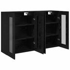 vidaXL Wandschränke 2 pcs Schwarz Eichen-Optik 69,5 x 34 x 90 cm