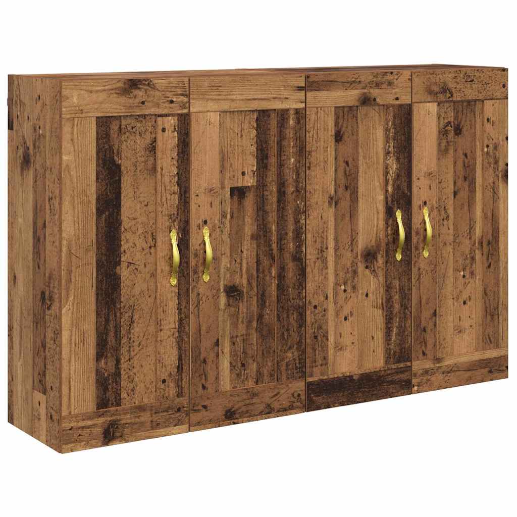 vidaXL Wandmontierter Schrank 2 pcs Altholz 69,5 x 34 x 90 cm