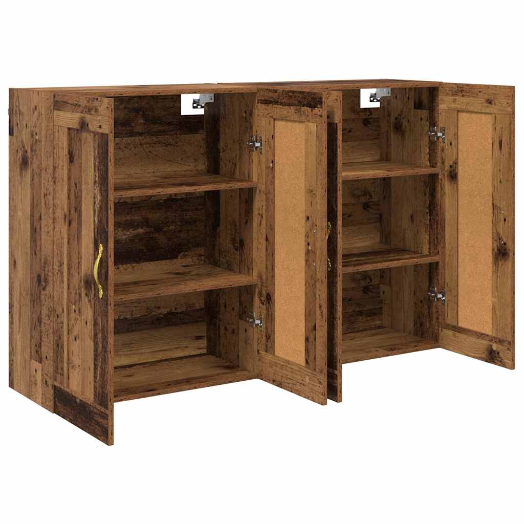 vidaXL Wandmontierter Schrank 2 pcs Altholz 69,5 x 34 x 90 cm