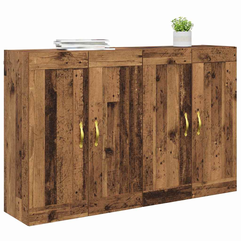 vidaXL Wandmontierter Schrank 2 pcs Altholz 69,5 x 34 x 90 cm