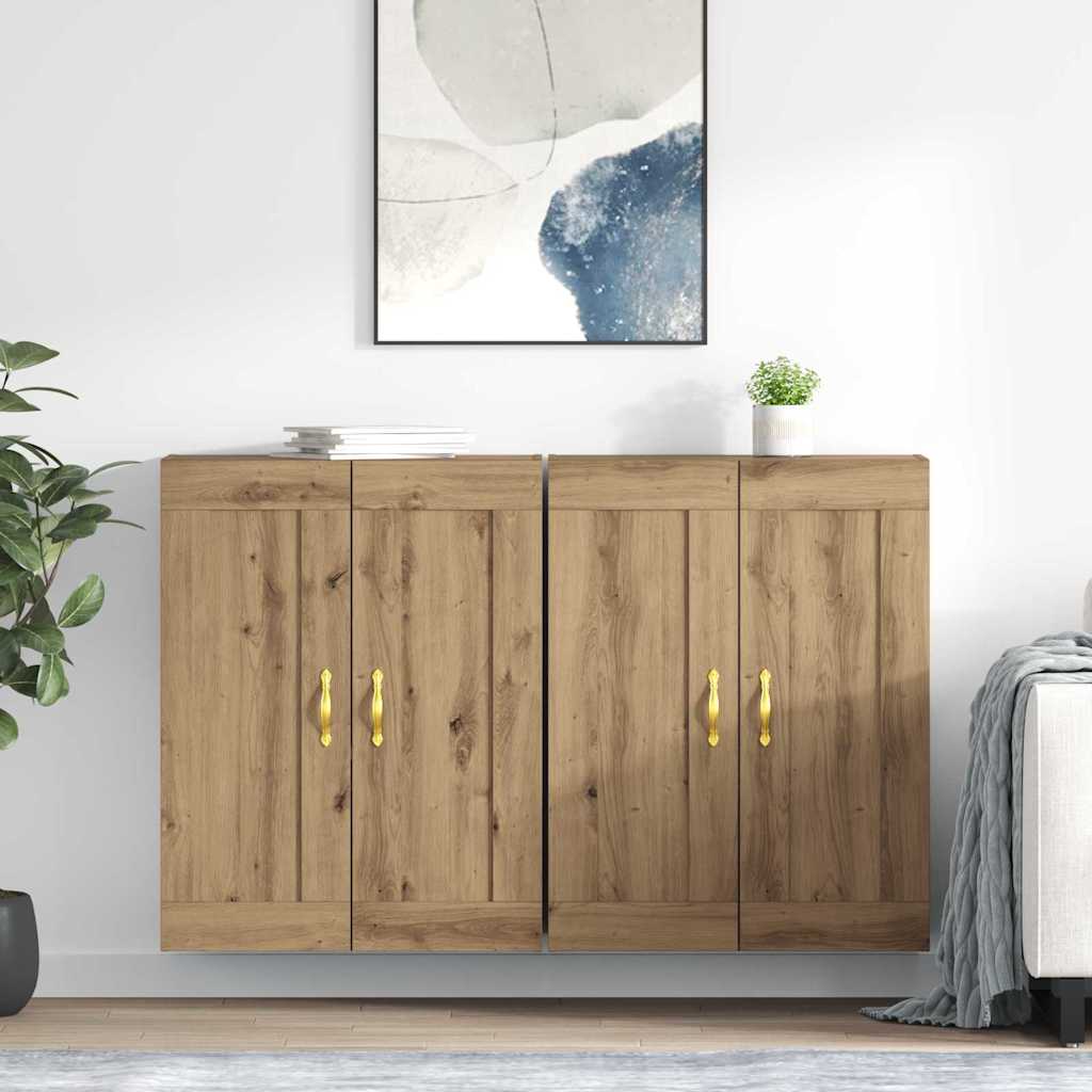 vidaXL Wandmontierter Schrank 2 pcs Artisan-Eiche 69,5 x 34 x 90 cm