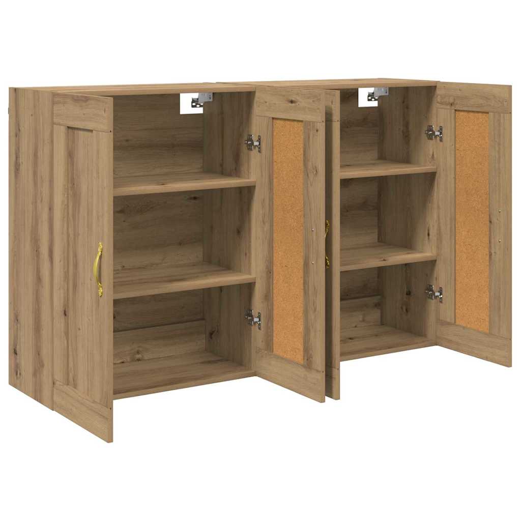 vidaXL Wandmontierter Schrank 2 pcs Artisan-Eiche 69,5 x 34 x 90 cm