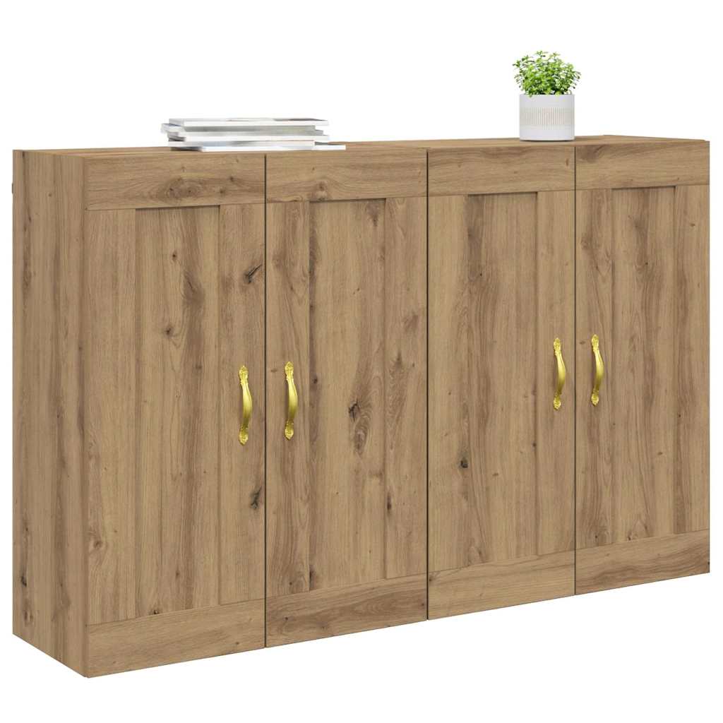 vidaXL Wandmontierter Schrank 2 pcs Artisan-Eiche 69,5 x 34 x 90 cm