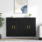 vidaXL Wandmontierter Schrank 2 pcs Schwarz Eichen-Optik Holzwerkstoff