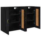 vidaXL Wandmontierter Schrank 2 pcs Schwarz Eichen-Optik Holzwerkstoff