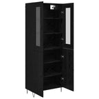 vidaXL Highboard Weiß und Schwarz Eiche 69,5 x 34 x 180 cm