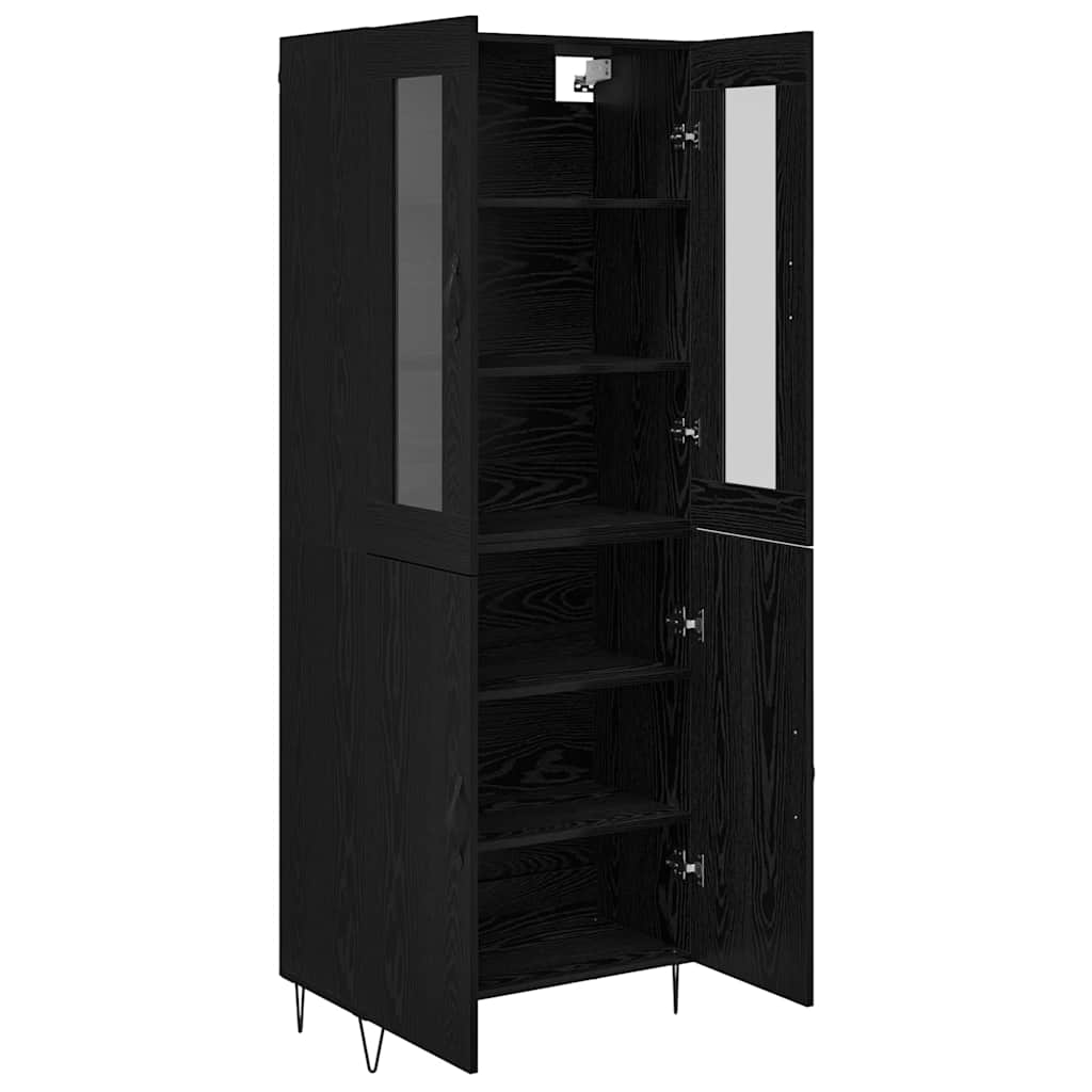 vidaXL Highboard Weiß und Schwarz Eiche 69,5 x 34 x 180 cm