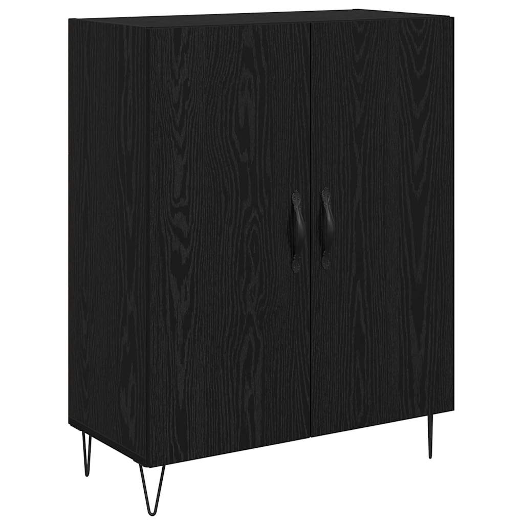 vidaXL Highboard Weiß und Schwarz Eiche 69,5 x 34 x 180 cm
