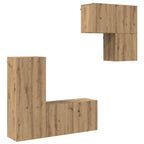 vidaXL TV-Schränk Wandmontiert 4 pcs Artisan-Eiche Holzwerkstoff