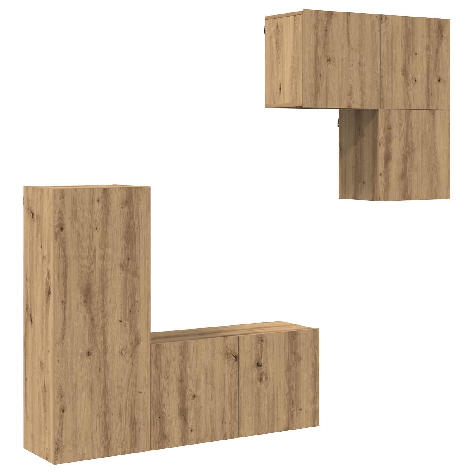 vidaXL TV-Schränk Wandmontiert 4 pcs Artisan-Eiche Holzwerkstoff