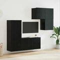 vidaXL TV-Schränk 4 pcs Schwarz Eichen-Optik Holzwerkstoff