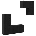 vidaXL TV-Schränk 4 pcs Schwarz Eichen-Optik Holzwerkstoff