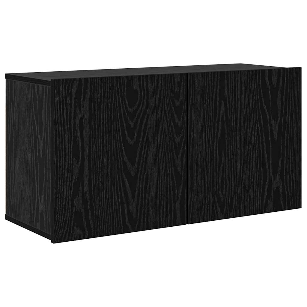 vidaXL TV-Schränk 4 pcs Schwarz Eichen-Optik Holzwerkstoff